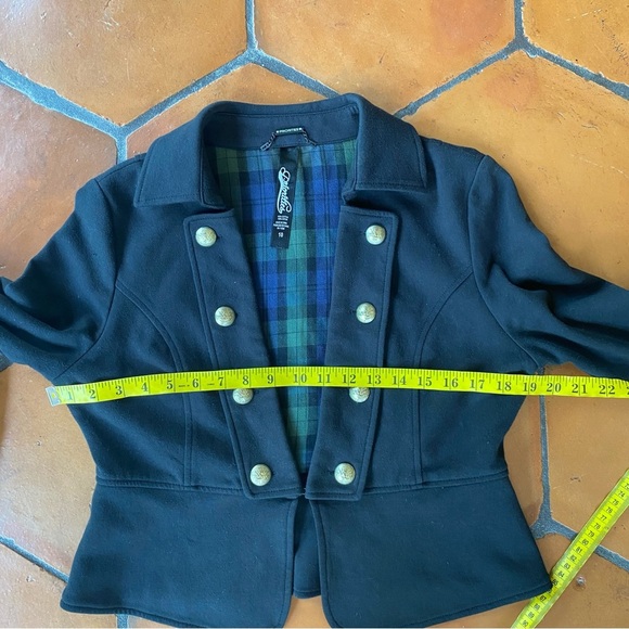 Priorities Women's Black Military Band Jacket Blazer Gold Buttons Stretch Sz 10 - Picture 7 of 7